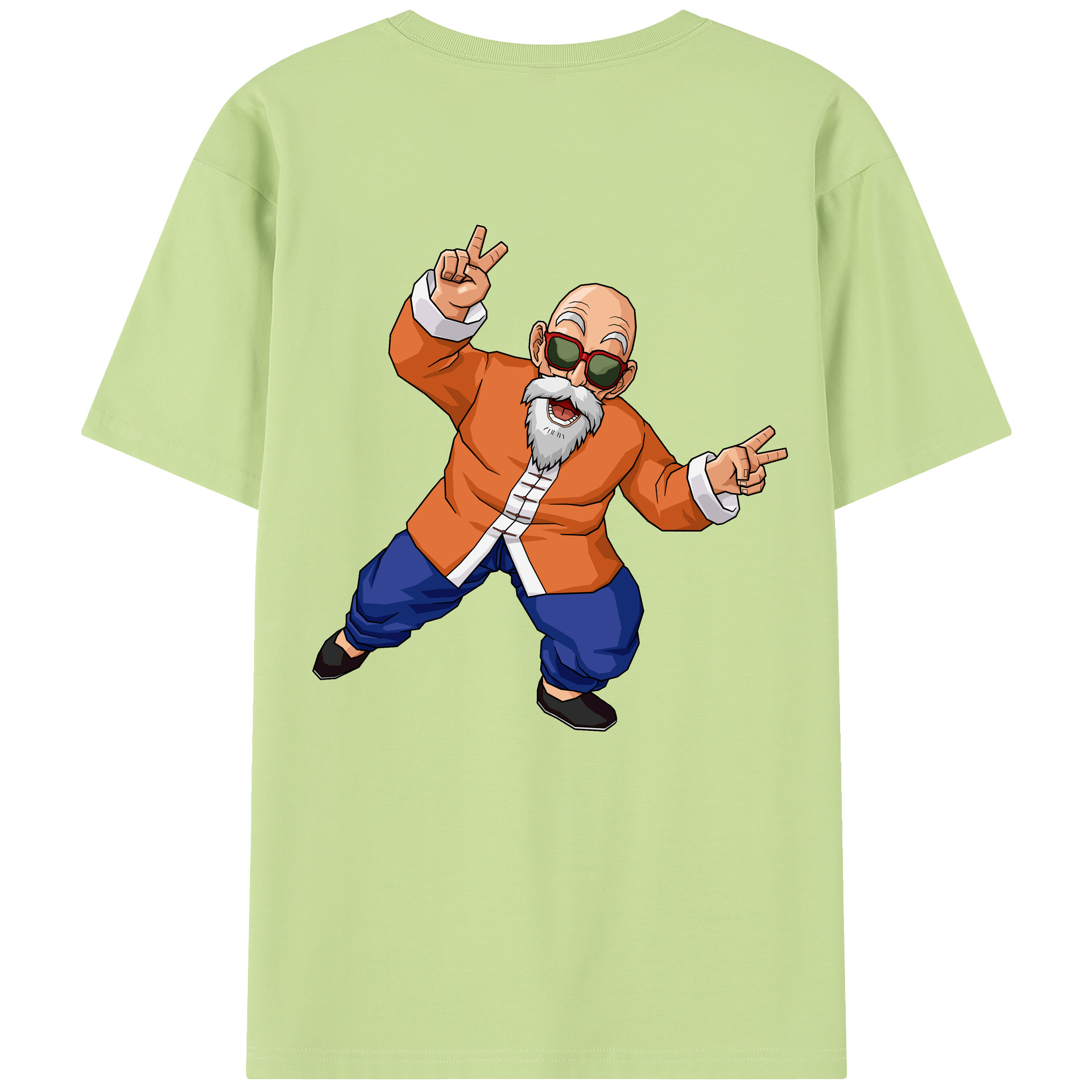 （画像用） ドラゴンボール 亀仙人（かめせんにん） DRAGON BALL Master Roshi Kame Sennin 綿100％半袖Tシャツ（背面プリント）
